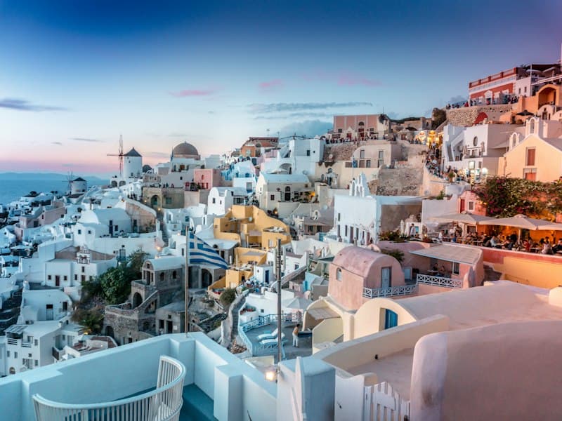 Santorini, Greece — white-washed village by the Aegean Sea